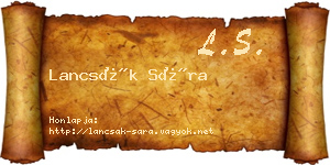 Lancsák Sára névjegykártya