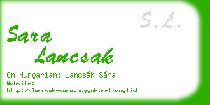 sara lancsak business card