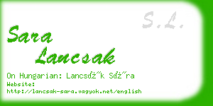 sara lancsak business card